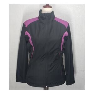 Maggie Lane Women L Lightweight Black Purple Performance Jacket Activewear